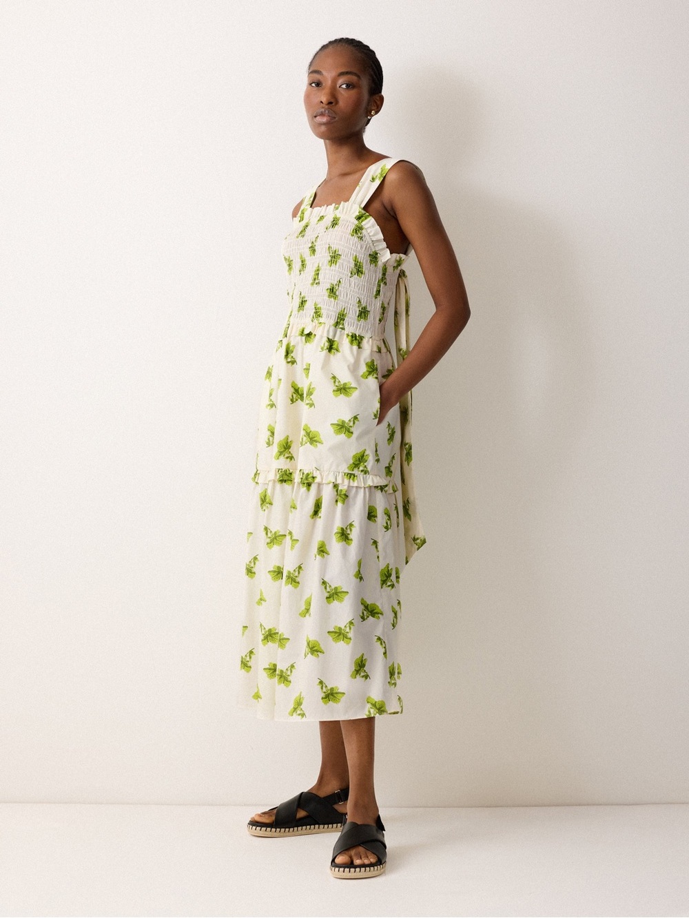 NWT Jigsaw Lily Smocked Cotton Floral Dress 4